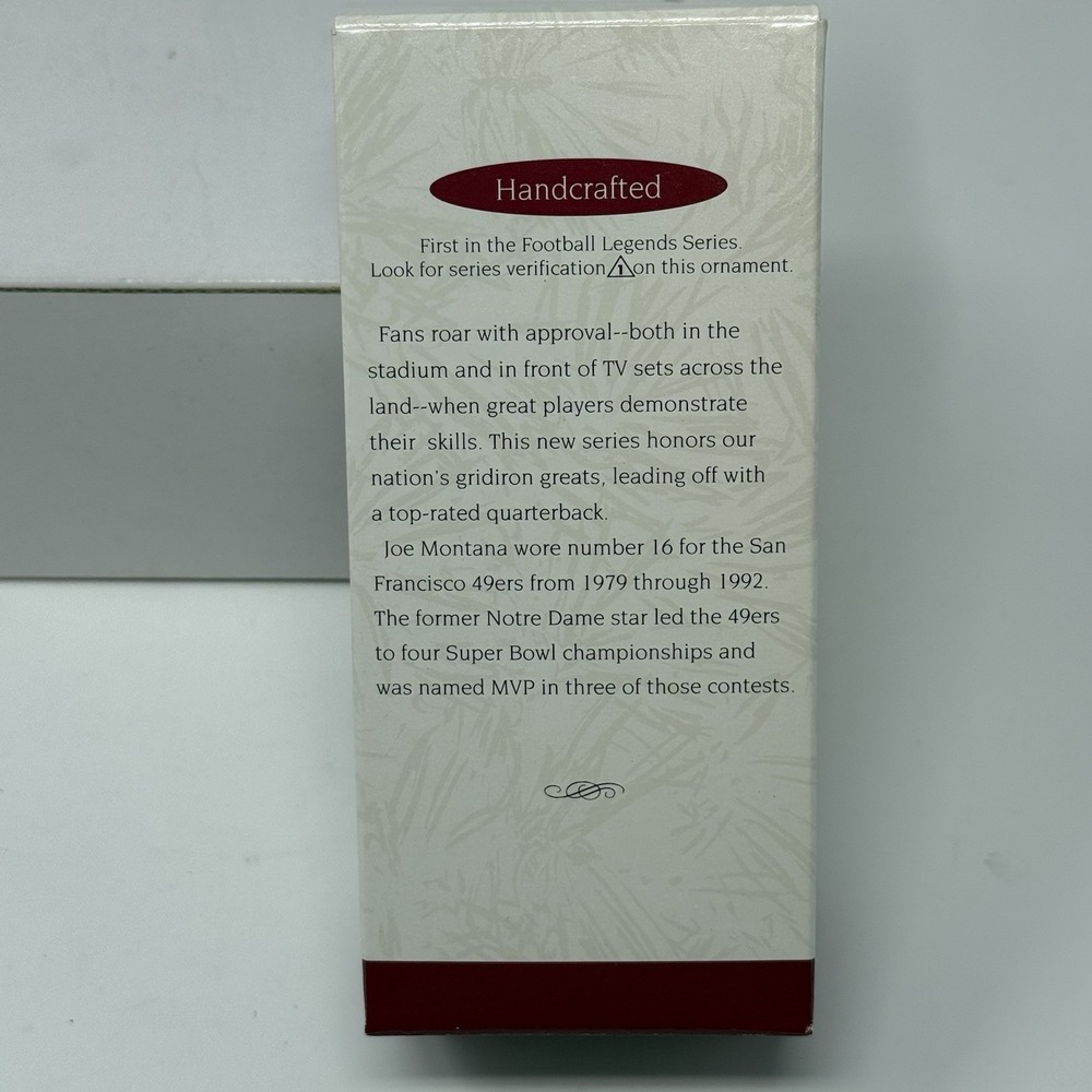 1995 Hallmark Keepsake San Francisco 49ers Joe Montana NFL Christmas Ornament - Picture 2 of 3